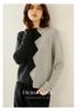 Thick Cashmere Half-High Collar Irregular Knit Loose Sweater