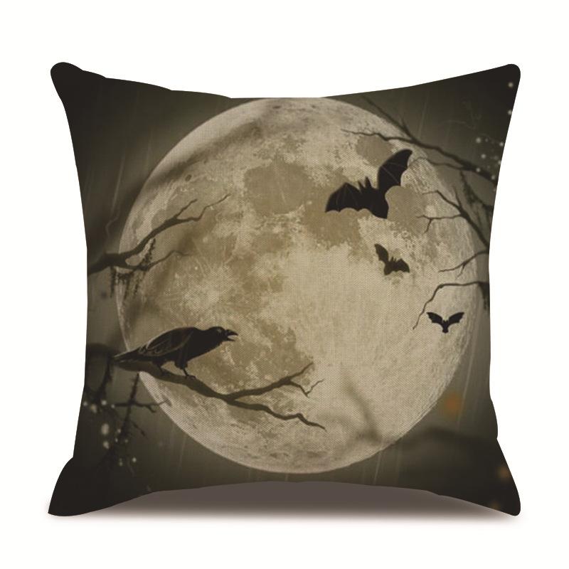 Halloween Linen Pillow Cover Printed Pillow Cover