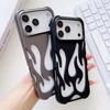 Plating 3D Flame Pattern Hollow Out Phone Case For For Iphone 17 Air 16 15 14 Plus 13 12 11 Pro Max Fashion Shockproof Soft TPU Capa