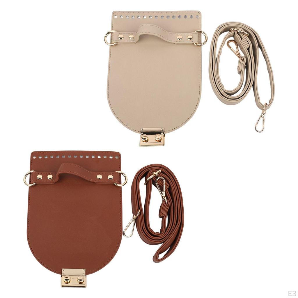 DIY PU Leather Bag Knitting, Adjustable Shoulder Strap Purse Making Accessories with Holes Weaving