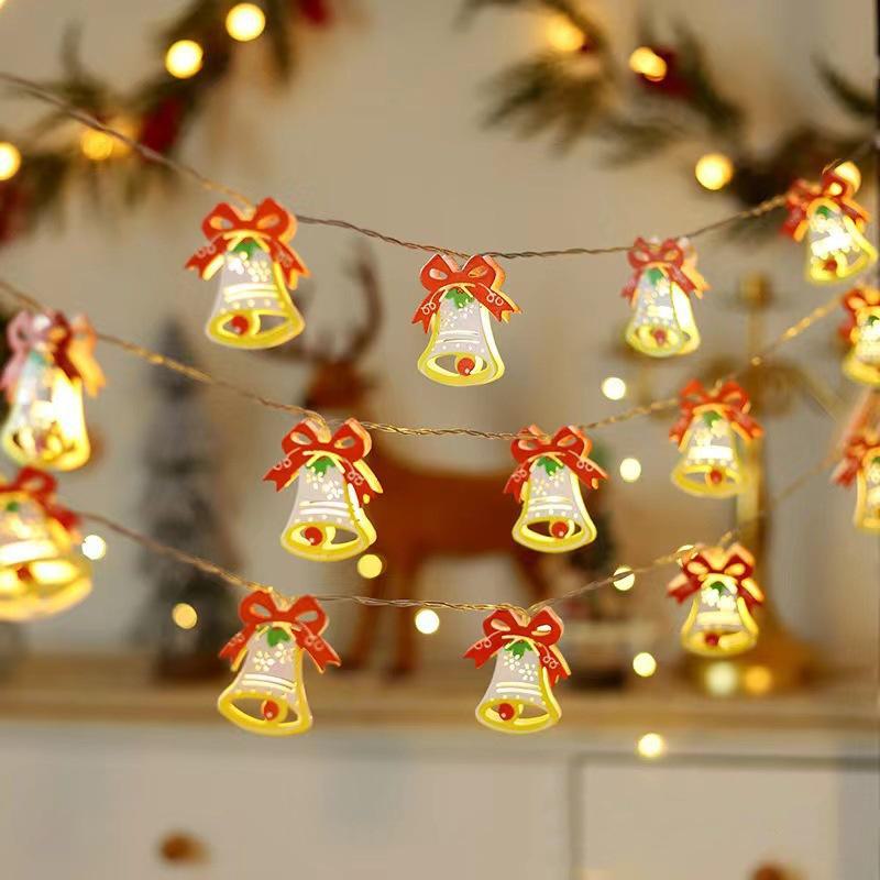 "LED Iron Bell String Lights - Colorful Christmas and Birthday Decorations"