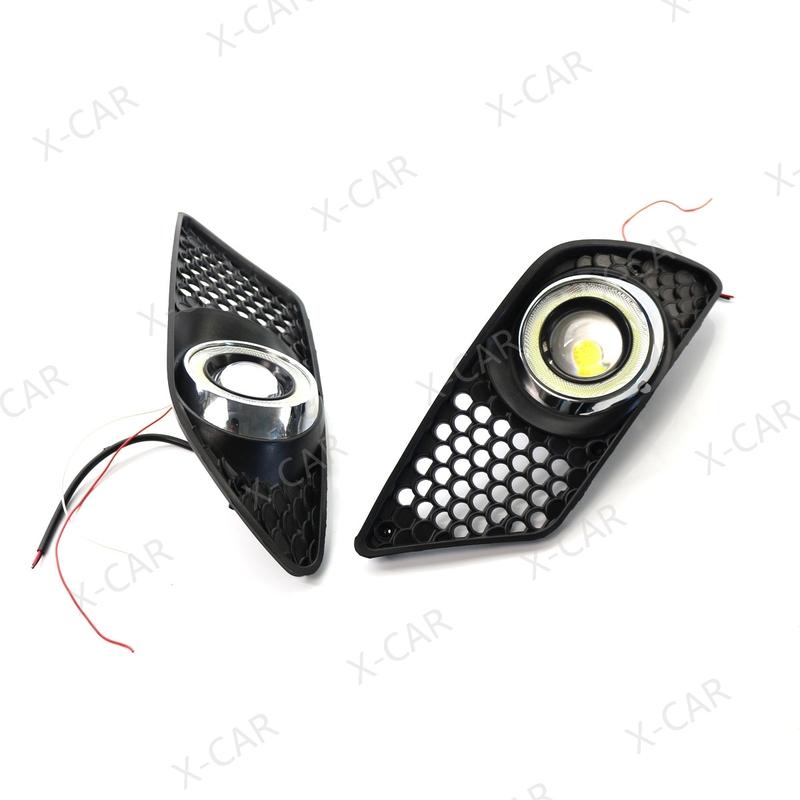 1Pair LED DRL Daytime Running Light For Mercedes-Benz C-Class W204 2008-2010 Front Bumper Fog Lamp Grille Cover Frame