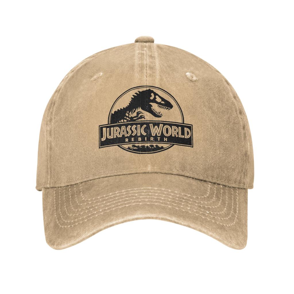 Jurassic Park Dinosaur Rebirth Baseball Cap Retro Distressed Denim Sun Cap Unisex Outdoor Summer Adjustable Fit Caps Hat