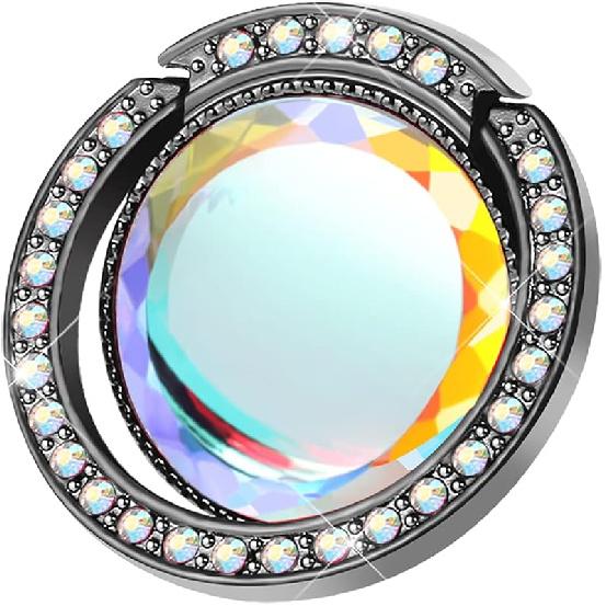 Glitter Bling Bling Phone Ring Holder,Sparkle Phone Ring Grip Artificial Stand with Flat Diamond,Flat Rhinestone Cell Finger Ring for