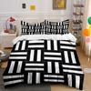 Modern Black And White Tile Design Exquisite Three-Piece Bedding Set Gift For Kids And Adults