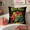 Energetic American Band RRed Hot Chili Peppers Cushion Cover Pillowcase Short Plush Invisible Zipper Room Sofa Cushion Cover