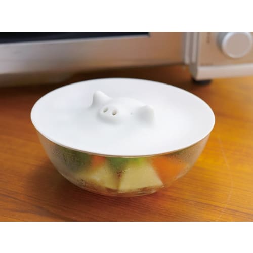 Marna Large Pig Drop Lid, 21.5cm (Silicone/White) (Heating/Microwave/Dishwasher Safe) K900