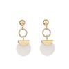 Bohemia Vintage Round Shell Earrings For Women Sparkling Zircon Pendant Cuff Clip Earrings Wedding Party Jewelry Gifts