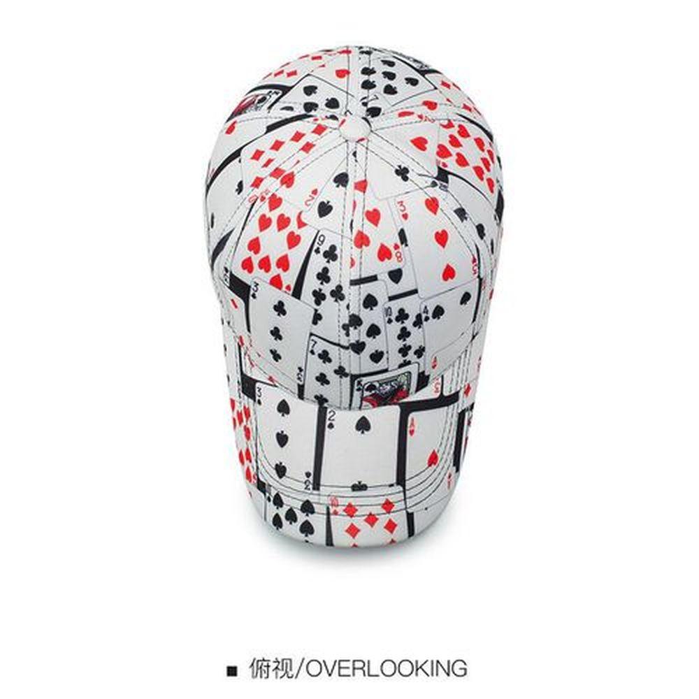 Creative Playing Card Pattern Summer Baseball Cap Women Men Embroidered Cotton Mesh Caps Unisex Outdoor Sports Hip Hop