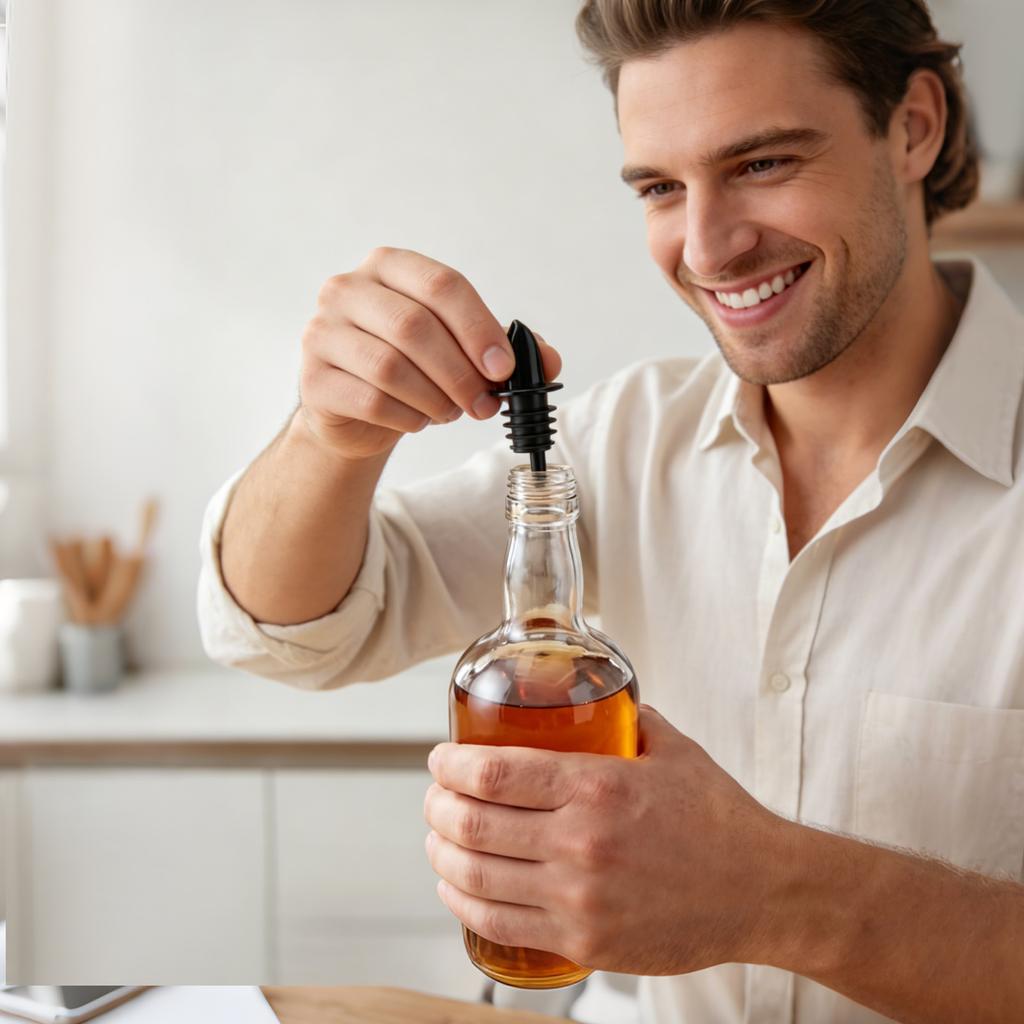 Flaschenverschluss Ausgießer: Ein universeller Ausgießer, geeignet für Rotwein, und mehr. Mit einem spiralförmigen, nicht- und auslaufsicheren Design ist es mühelos, Inst