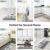 Vintage Blue Striped Sardine Graphic Long Hallway Runner Mat Rug Retro Fish Can Print For Coastal Style Kitchen Corridor Decor