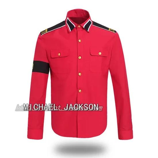 Michael Jackson CTE Anti-war Armband Embroidery Outwear Black Red White Color Imitation Shirt XS(old) красный