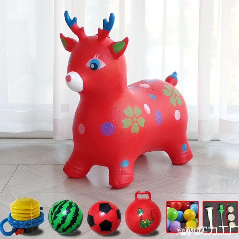 Extra Large Inflatable Bouncy Horse with Music - Thickened Leather Ride-On Pony for Children