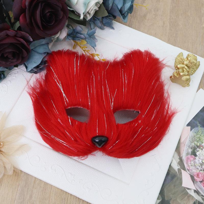Eye Mask Fluffy Long Hair Mask Fox Mask Synthetic For Cosplay Events Adult Costumes Carnivals