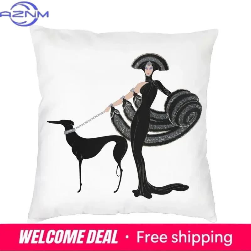Luxury Greyhound Cushion Cover 40X40Cm Soft Whippet Sihthound Dog Pillow Case For Sofa Car Square Pillowcase Decoration