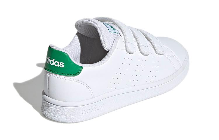 Adidas Neo ADVANTAGE Synthetic Leather Comfortable Low top Kids' Skateboarding Shoes White Children Aged 3 7 Years Old EF0223