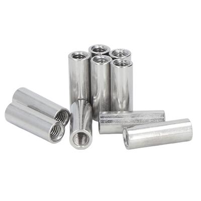 10Pcs Coupling Nut Round Rod Connector Female Thread 304 Stainless Steel M8x1.25 12 L35mm