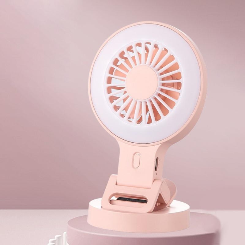 Portable USB Charging Desk Fan With Phone Holder And Three Speed Setting Suitable For Camping Photography Mobile Devices