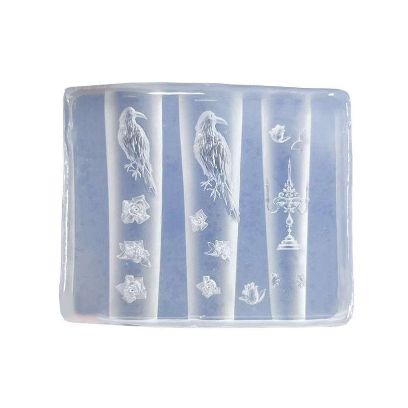 Flexible Silicone Nail Art Mold Creative Charm Design Reusable Manicure Accessories Easy Clean Home Salon Use