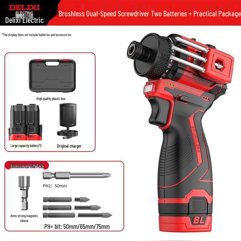 Delixi Rechargeable Brushless Electric Screwdriver & Drill Combo