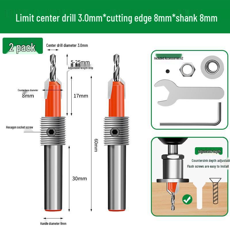 Countersink Drill Bit Depth Stop for Woodworking and Screw Holes