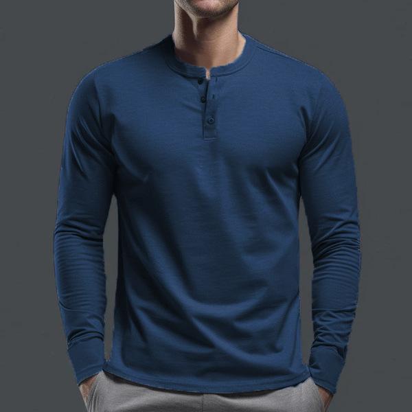 2024 New Spring And Autumn Men T-Shirt Leisure Sports Long Sleeve Men'S Clothing Base Shirt Henley Shirt Free Shipping