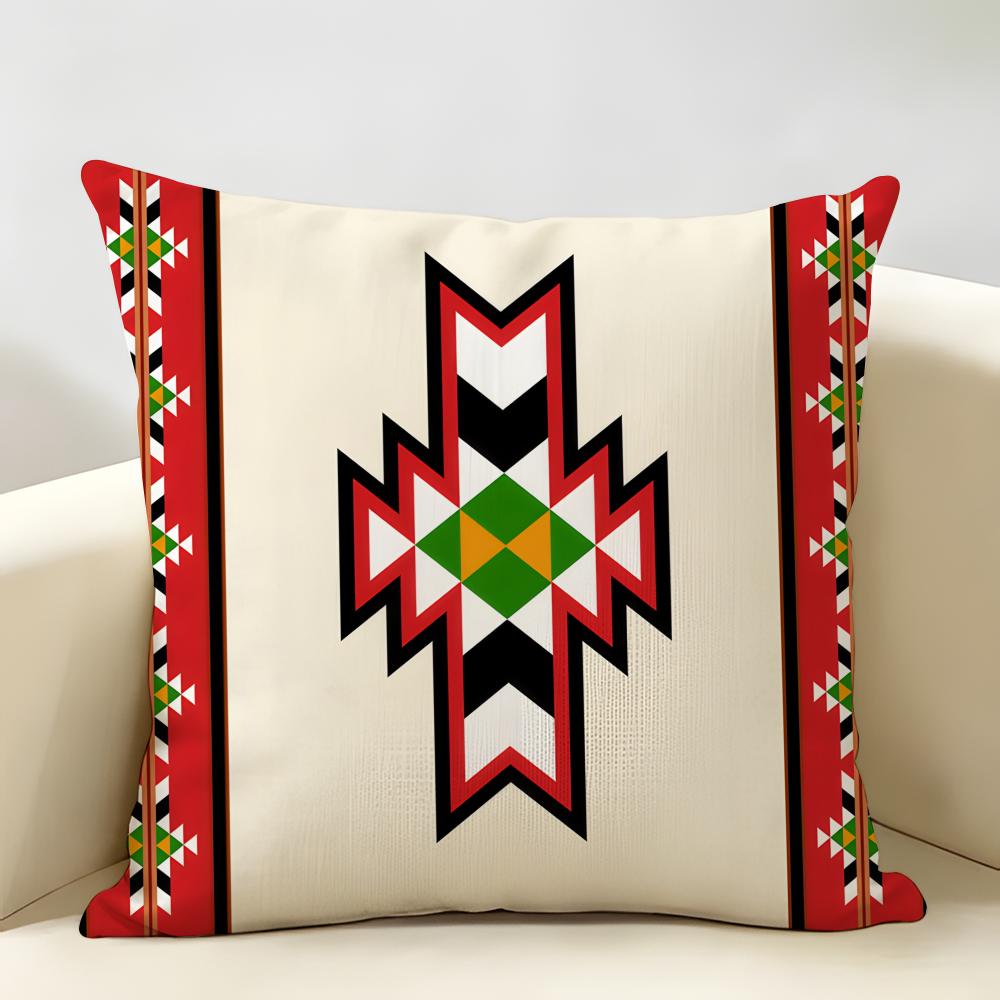 Imazighen Kabyle Jewelry Cushion Cover Natural Linen Organic Fabric DoubleSided Printing Room Sofa Decor Pillow Case