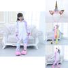 Fluffy Flannel Unicorn Hooded Pajamas Jumpsuit For Kids Winter