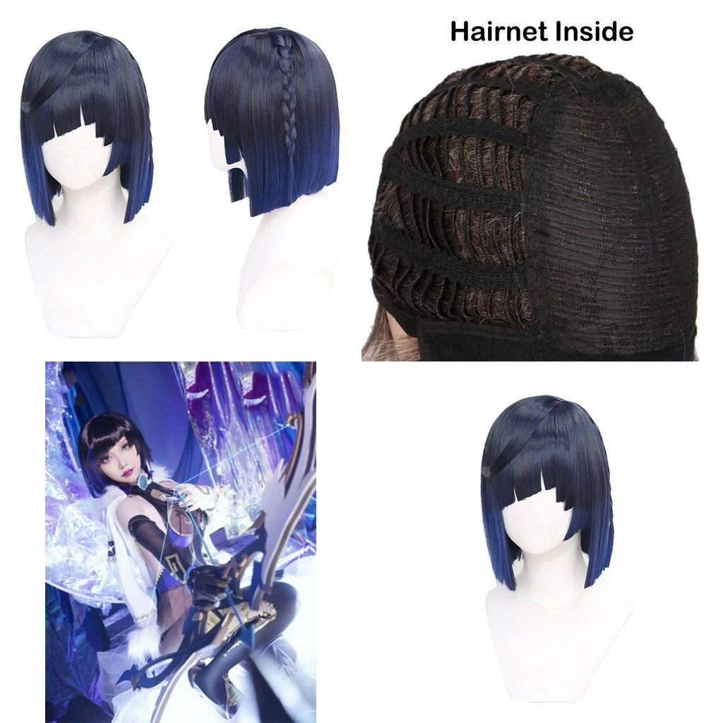 Genshin Impact Yelan Wig Cosplay Prop Heat-resistant Adjustable