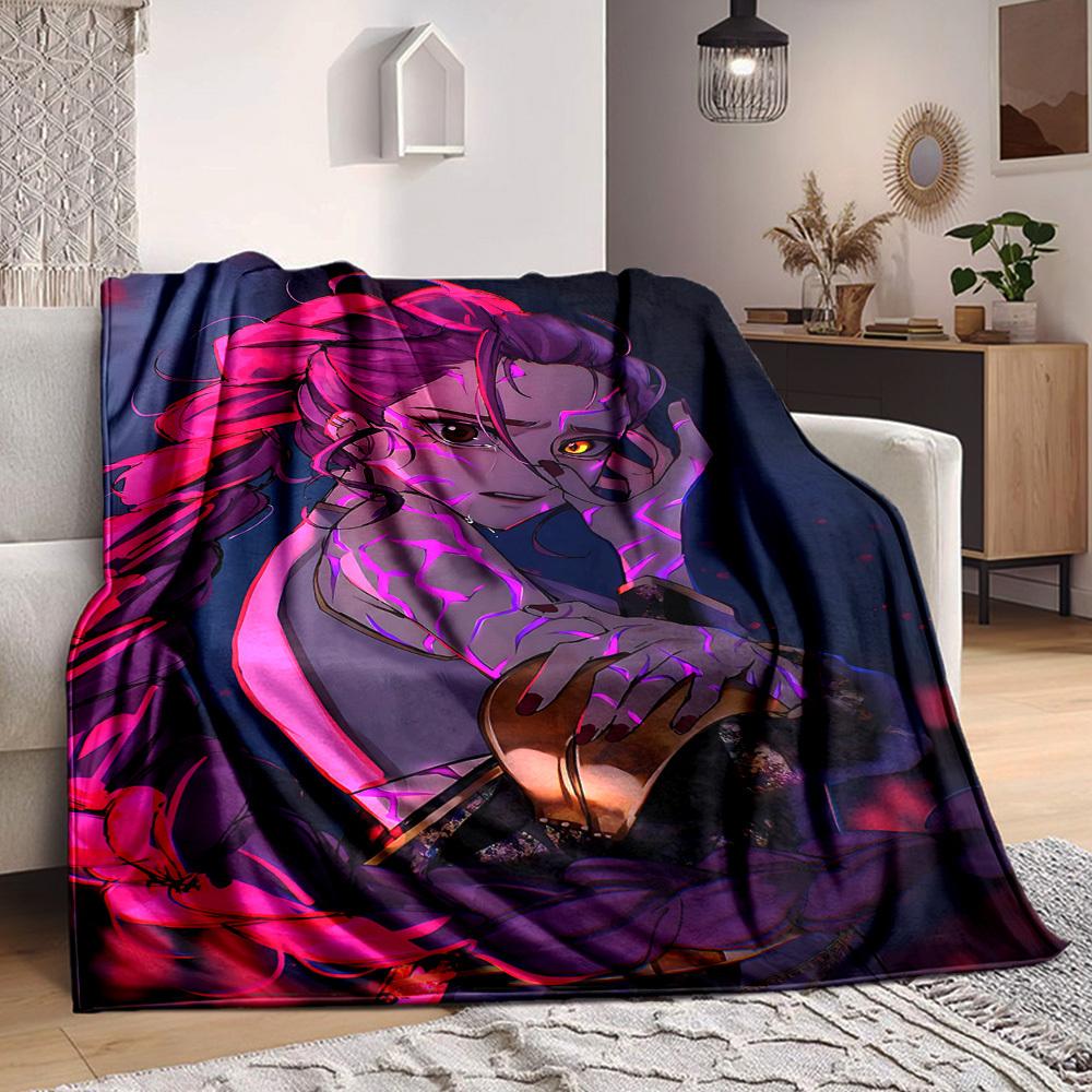 1pc KPop Demon Hunters Cozy Print Blanket Lightweight Warm Flannel Throw Blanket For Sofa, Bed, Living Room