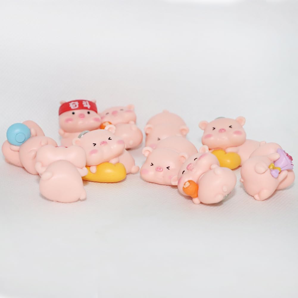 Animal Fridge Magnets, Glrovazas 12Pcs Locker Magnets, Funny Magnets,Magnets Refrigerator, Resin Pig Decorative Magnets for Classroom Kitchen Office