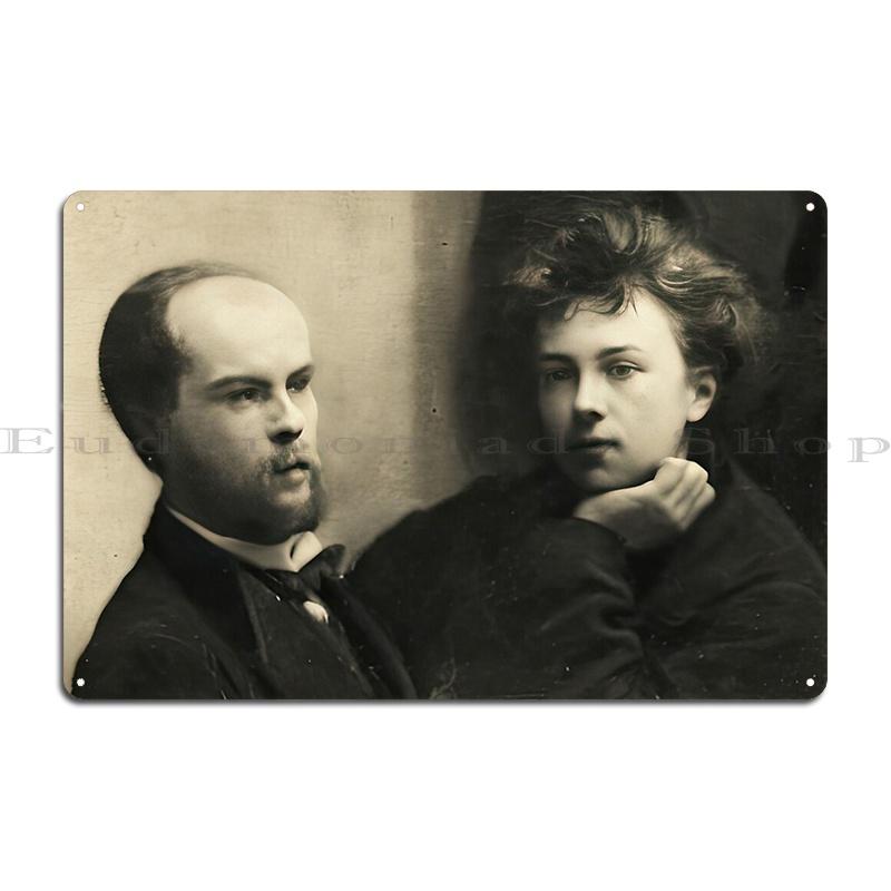 Arthur Rimbaud And Paul Verlaine Metal Plaque Poster Rusty Customize Customize Funny Party Tin Sign Poster