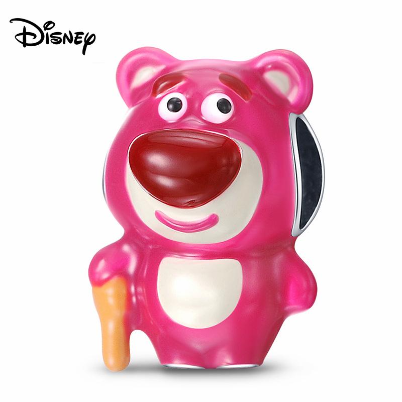 Disney 925 Stříbrné přívěsky Korálky Medvídek Minnie Jahoda Pasuje na 3mm Originální Náramek Náhrdelník Dámské DIY Jemné Šperky Dárky