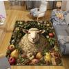 Weihnachtstiere Heim-Sofa-Dekoration für Wohnzimmer & Schlafzimmer, Rutschfeste Spiel-Flanell-Fußmatte für Spielzimmer