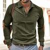 Men's  Casual Outdoor Lapel Corduroy Pullover Long-sleeved Top