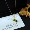 Luxurious Green Gourd Necklace: Elegant, Versatile, and Stylish Clavicle Chain in Modern Chinese Design.
