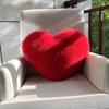 Heart-Shaped Faux Fur Throw Pillow - Plush Sofa Cushion, Cute Gift for Girlfriend, Living Room Decor