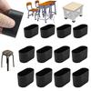 4Pcs Black Oval Chair Leg Caps, Furniture Pads,Non-Slips Floor Protectors for Tables,Chairs,Furniture - Scratch Proof Floor Guards