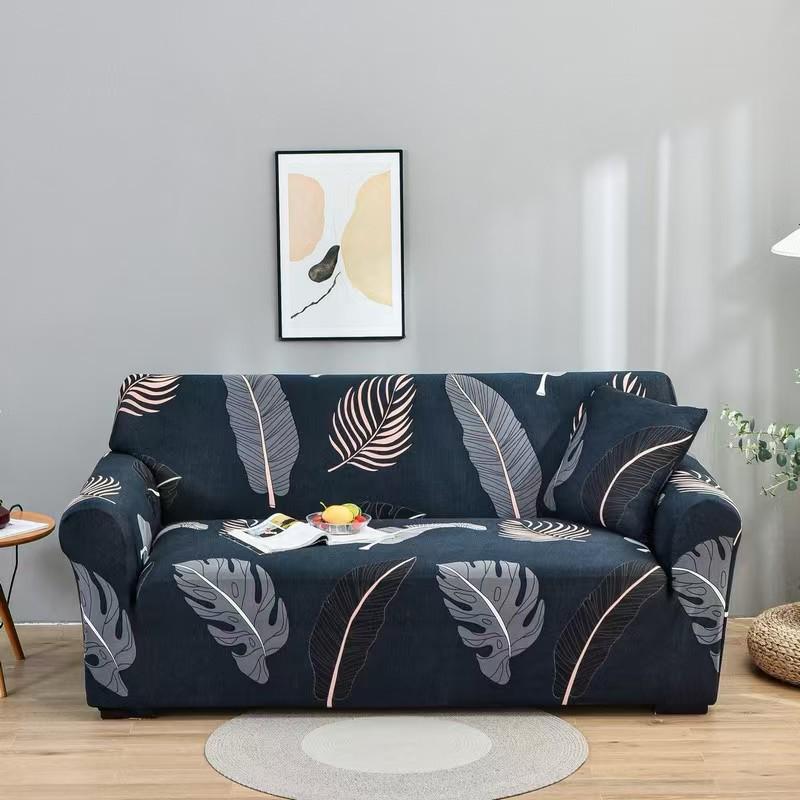 Four Seasons Milk Silk Elastic Sofa Cover - Single/Double Person, All-Inclusive Printed Design