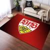 Tappeto Area Tappeto con Logo VfB Stuttgart, Tappetino Nero Antiscivolo con Stampa dello Stemma del Club di Calcio, Tappeto da Interno per Tifosi di Calcio