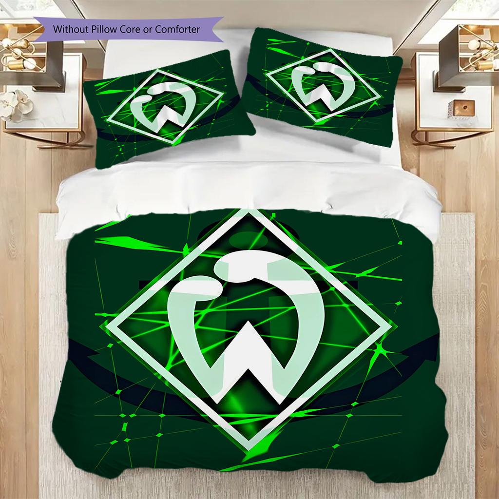 SV Werder Bremen Mönster Sängkläder Täcke Set Örngott Kuddfodral Heminredning Födelsedagspresent (1 * påslakan + 2 * örngott, utan kärna)