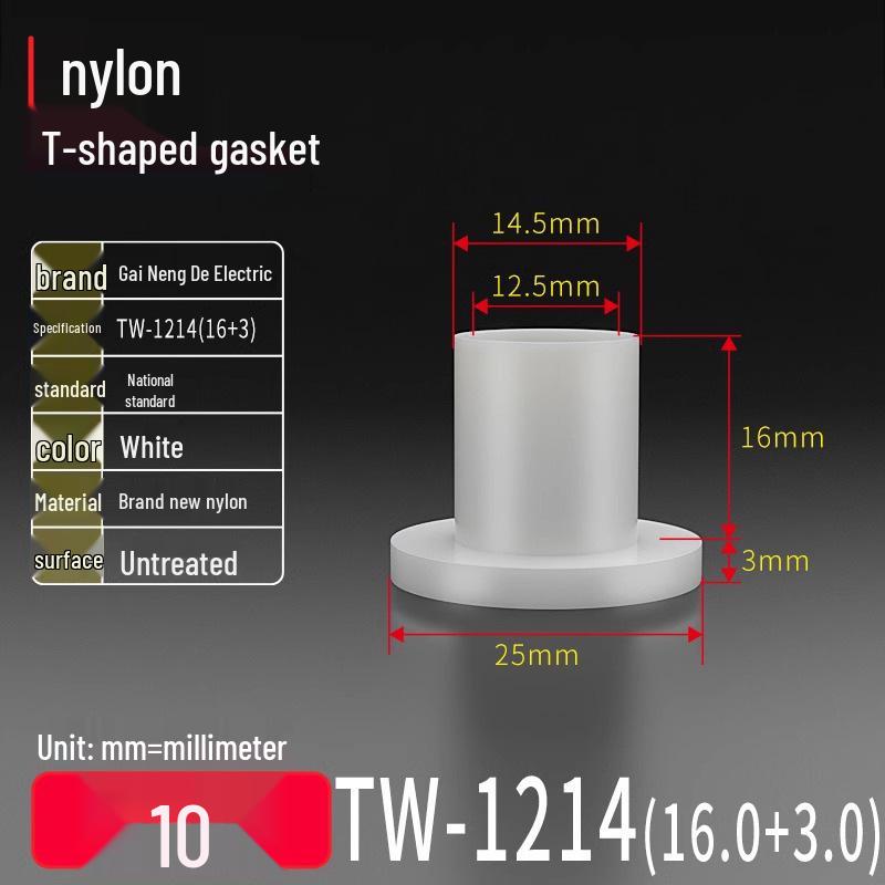 T-Shaped Nylon Gasket Ring Screw Shaft Sleeve with Concave-Convex Insulation Pad M2