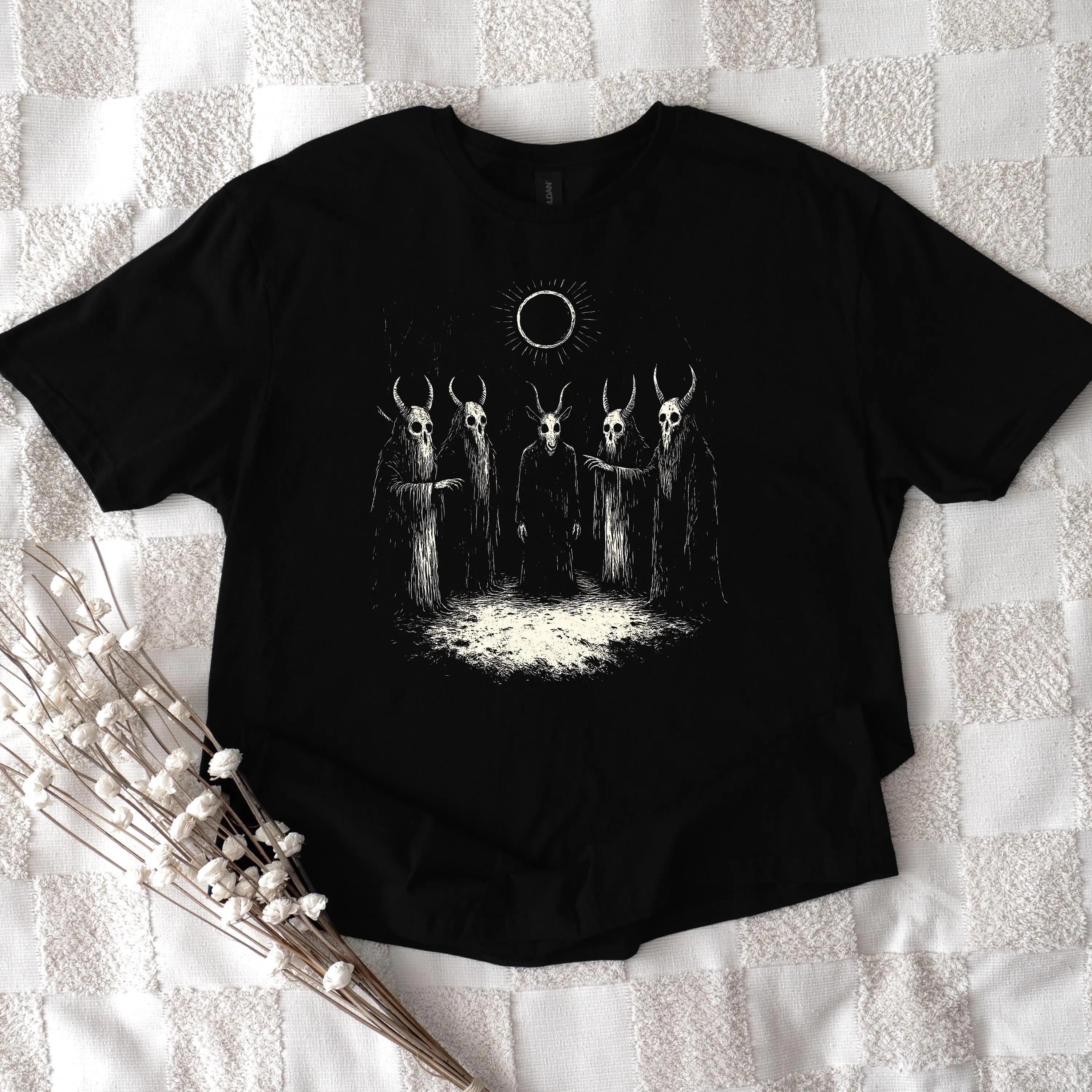 

Folk Horror Shirt: Gothic Occult Ritual, Dark Cottagecore Tee Graphic T Shirts Retro Streetwear Short-sleeved Men s T-shirt -... 5XL різнокольоровий