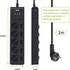 Multiprise USB - Bloc multiprise - 5 Prises - 3 Ports USB - Chargement intelligent - Blanc