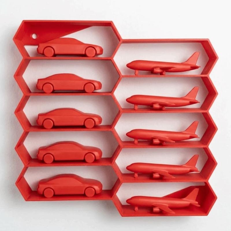 3D Printing Car Model Display Rack Creative 10 Grids Cars Model Storage Box Save Space Large Capacity Collection Show Holder