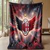 AC Milan Theme Blanket Soft Flannel Blanket Plush Throw Blanket Cozy Sofa Bed Blanket for Home Decor