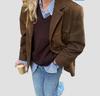 Retro Suede Women's Jacket - Cross-Border European & American Style