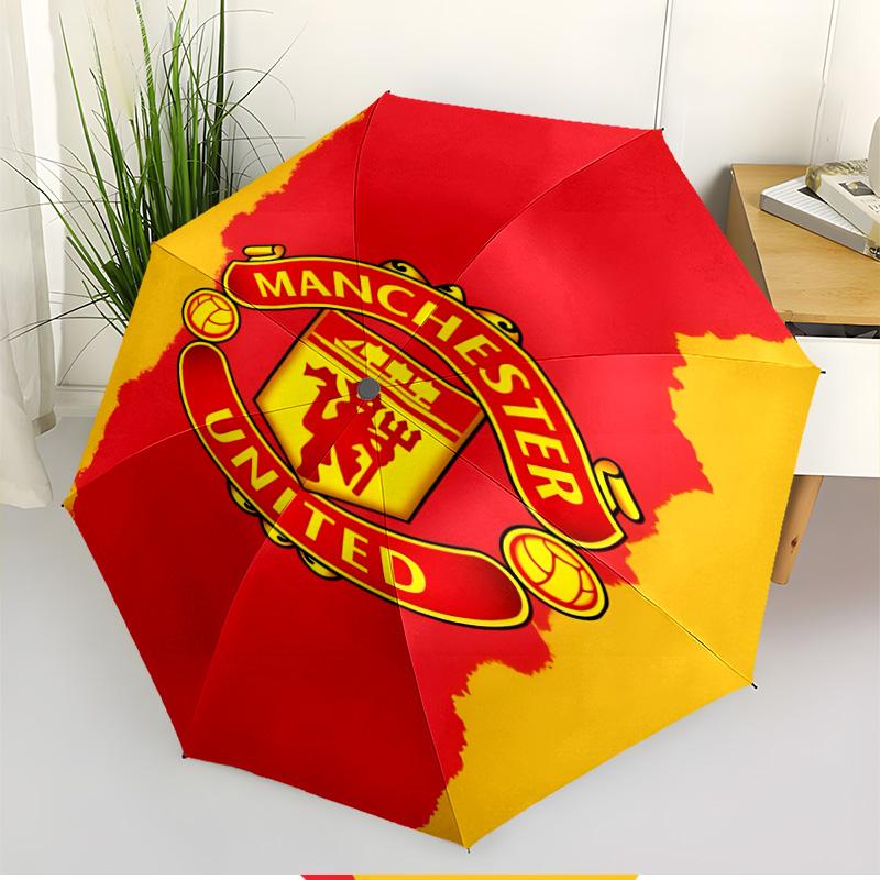 Football United F.C Print Automatic Open Close Umbrella, Portable Foldable Umbrella, for Outdoor Commute Camping Trip, Ideal Birthday Gift