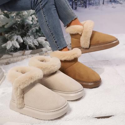 New Winter Thick-soled Mid-calf Warm Shoes Wear-resistant Comfortable and Fashionable Women's Boots Flat-soled Velvet Snow Boots