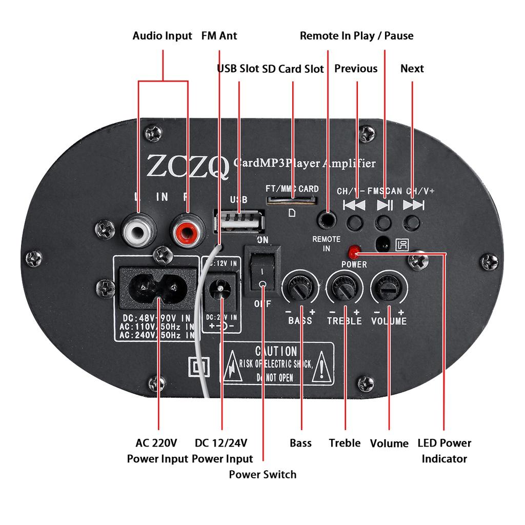 3 LED Lights Power Amplifier Car Stereo High Fidelity Car Audio Music Player Bluetooth Car Active Audio Subwoofer Speaker 8-inches